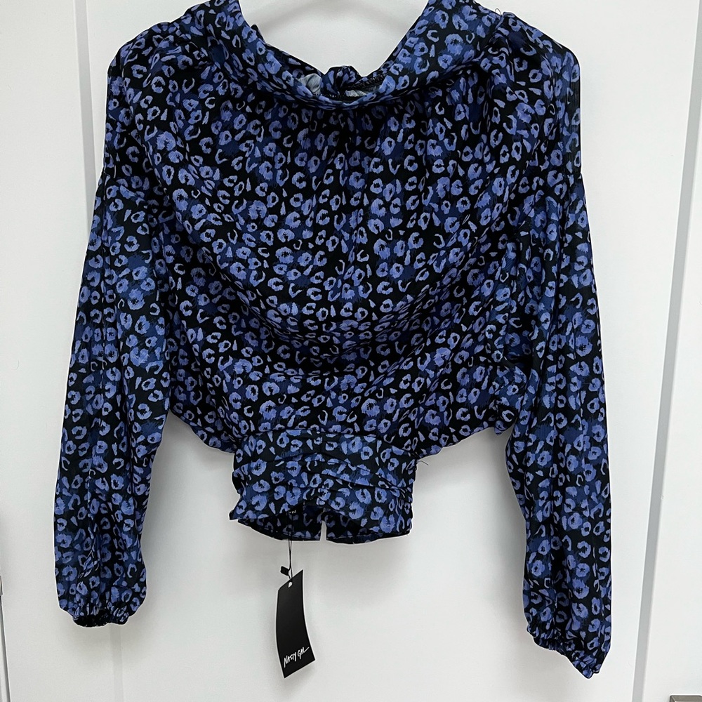 NASTYGAL Leopard Open-back Blouse